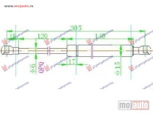 NOVI: delovi  AMORTIZER GEPEK VRATA (305L-130N) Smart fortwo 98-07 -dostupno