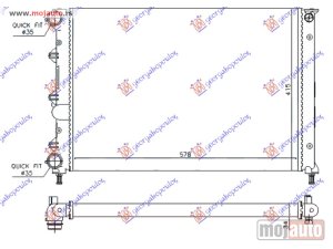 NOVI: delovi  HLADNJAK MOTORA 1.6 16v TWIN SPARK (580x410x34) 05- Alfa romeo 147 00-10 -dostupno