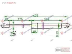 NOVI: delovi  AMORTIZER GEPEK VRATA (436L-370N) Alfa romeo 147 00-10 -dostupno