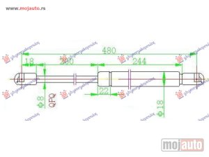 NOVI: delovi  AMORTIZER GEPEK VRATA (480L-420N) Lancia y 03-11 -dostupno