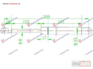 NOVI: delovi  AMORTIZER GEPEK STAKLA (310L-255N) Citroen c3 pluriel 03-10 -dostupno