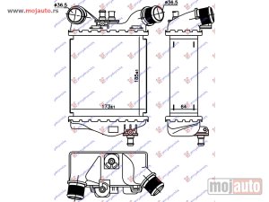 NOVI: delovi  HLADNJAK INTERKULERA ABARTH (185x173x64) Levo Fiat 500 07-15 -dostupno