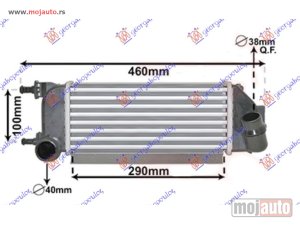 NOVI: delovi  HLADNJAK INTERKULERA 1.3 MJTD DIZEL (290x130x64) Fiat 500 07-15 -dostupno