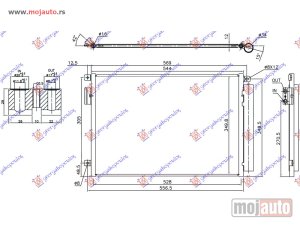 NOVI: delovi  HLADNJAK KLIME 0.9 TWIN AIR TURBO (544x350x12) Fiat 500 07-15 -dostupno