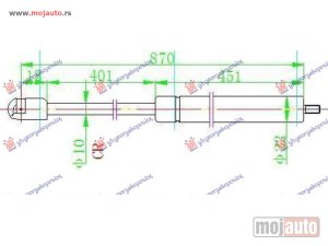 NOVI: delovi  AMORTIZER HAUBE (874L-260N) Mercedes slk (r170) 96-04 -dostupno