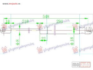 NOVI: delovi  AMORTIZER GEPEK VRATA 03- (550L-280N) Suzuki ignis 00-08 -dostupno