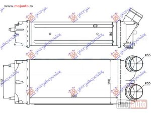 NOVI: delovi  HLADNJAK INTERKULERA 1.6-16V VTI THP (300x150x80) Citroen c4 04-11 -dostupno