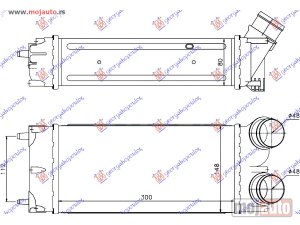 NOVI: delovi  HLADNJAK INTERKULERA 1.6 HDI (300x150x80) Citroen c4 04-11 -dostupno