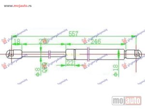 NOVI: delovi  AMORTIZER GEPEK VRATA (COUPE) (558L-530N) Citroen c4 04-11 -dostupno