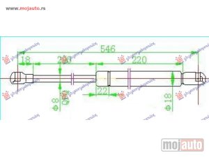 NOVI: delovi  AMORTIZER GEPEK VRATA 5 VRATA (549L-425N) Citroen c4 04-11 -dostupno