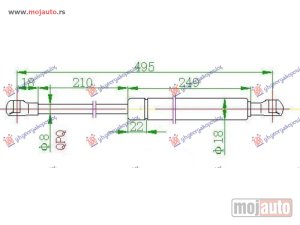 NOVI: delovi  AMORTIZER GEPEK VRATA (495L-585N) Citroen c5 04-08 -dostupno