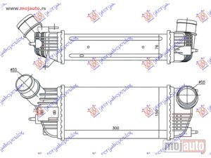 NOVI: delovi  HLADNJAK INTERKULERA 2.0 HDi DIZEL (300x155x80) Peugeot 407 04-10 -dostupno