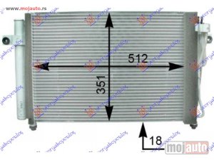 NOVI: delovi  HLADNJAK KLIME 1.1/1.3i 16i 12V (503x350) Hyundai getz 02-05 -dostupno