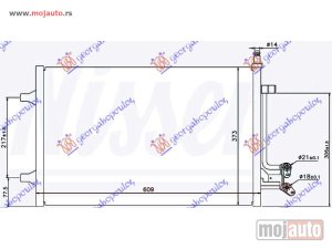 NOVI: delovi  HLADNJAK KLIME 1.6 TDCi (555x380x16) Ford fusion 02-12 -dostupno