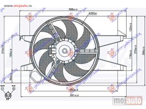 NOVI: delovi  VENTILATOR KOMPLET (BENZIN/DIZEL) (-AC) (OKRUGLI KONEKTOR) Ford fusion 02-12 -dostupno