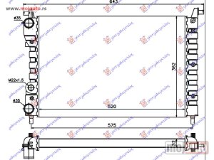 NOVI: delovi  HLADNJAK MOTORA 1.2 BENZIN (52.2x37.2x32) -00 Fiat strada 99-05 -nedostupno