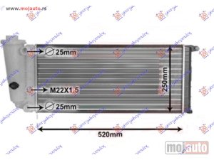 NOVI: delovi  HLADNJAK MOTORA 750-900 1.0/1.1 (MAN/AUTO) (52x25) Lancia y10 84-91 -dostupno