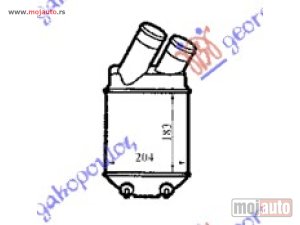 NOVI: delovi  HLADNJAK INTERKULERA 1.9 TD (182x205x85) Renault megane coupe-cabrio 99-02 -dostupno