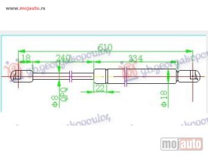 NOVI: delovi  AMORTIZER GEPEK VRATA (611L-355N) Citroen saxo 99-04 -dostupno
