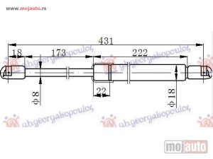 NOVI: delovi  AMORTIZER GEPEK VRATA (430L-380N) Vw polo 99-01 -dostupno