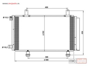 NOVI: delovi  HLADNJAK KLIME BENZIN/DIZEL (590x340x16) Fiat sedici 07- -dostupno