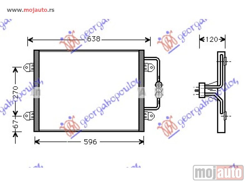 Glavna slika -  HLADNJAK KLIME BENZIN/DIZEL (540x385) Renault megane coupe-cabrio 99-02 -dostupno - MojAuto