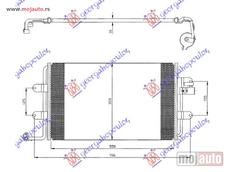Glavna slika -  HLADNJAK KLIME 1.6/1.8/2.0 BENZIN - 1.9 TDI (540x360) Vw new beetle 98-11 -dostupno - MojAuto