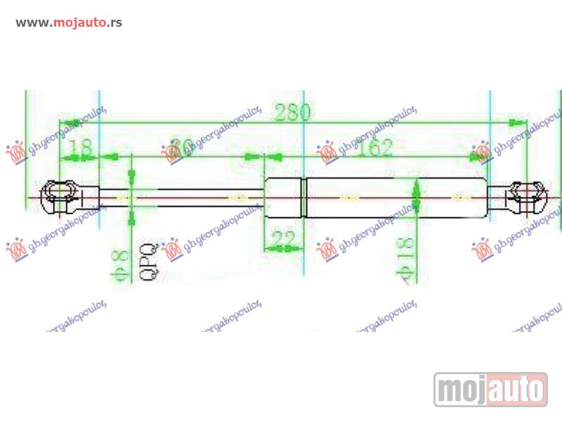 Glavna slika -  AMORTIZER GEPEK VRATA (SEDAN) (280L-420N) Ford focus 98-04 -dostupno - MojAuto