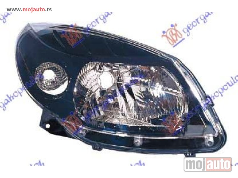 Glavna slika -  FAR ELEKTRICNI CRNI (DEPO) Desno Dacia sandero 08-12 -dostupno - MojAuto