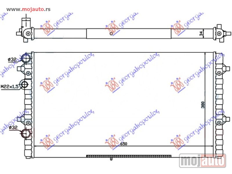 Glavna slika -  HLADNJAK MOTORA 1.8/2.0V TURBO (64.8x37.7x34) Seat ibiza 99-02 -dostupno - MojAuto