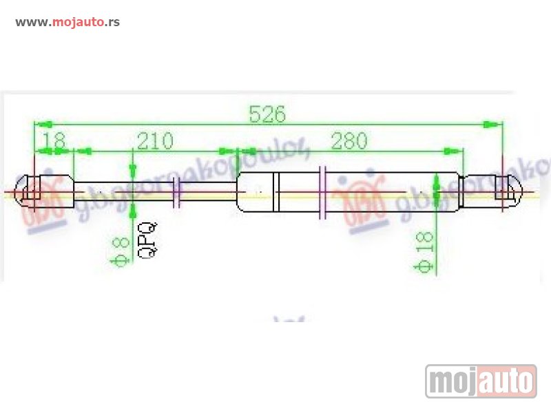 Glavna slika -  AMORTIZER GEPEK VRATA (527L-350N) Seat ibiza 99-02 -dostupno - MojAuto