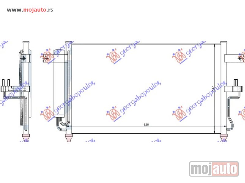 Glavna slika -  HLADNJAK KLIME BENZIN/DIZEL (570x355) Hyundai accent h/b 99-02 -dostupno - MojAuto