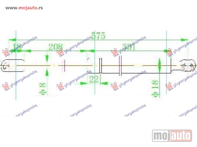 Glavna slika -  AMORTIZER GEPEK VRATA (577L-530N) Hyundai accent h/b 99-02 -dostupno - MojAuto