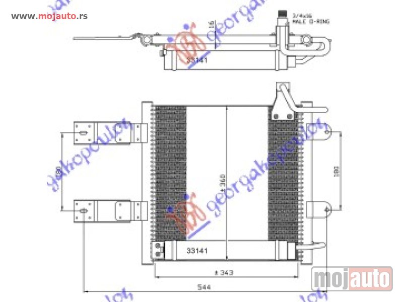 Glavna slika -  HLADNJAK KLIME BENZIN (335x365) Vw polo 99-01 -dostupno - MojAuto