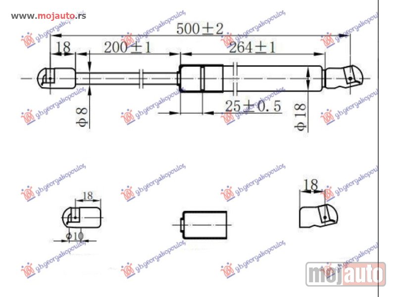 Glavna slika -  AMORTIZER HAUBE (500L-310N) Vw polo 02-05 -dostupno - MojAuto
