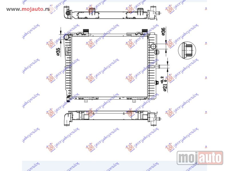 Glavna slika -  HLADNJAK MOTORA 2.0/2.3 KOMPRESSOR (MAN/AUTO) (+/-AC) (52x42) -00 Mercedes clk (w208) 97-02 -dostupno - MojAuto