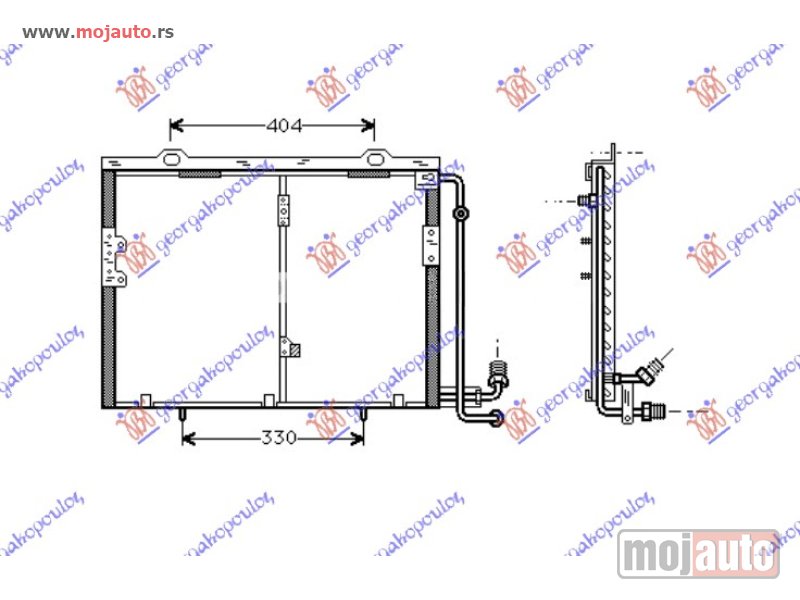 Glavna slika -  HLADNJAK KLIME 2.0/2.3/3.2 BENZIN (552x406x25) Mercedes slk (r170) 96-04 -dostupno - MojAuto