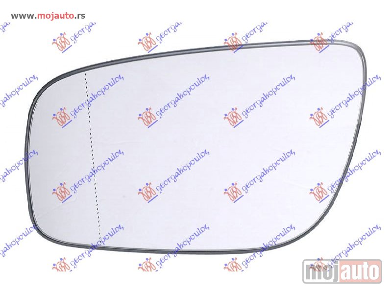 Glavna slika -  STAKLO RETROVIZORA SA GREJACEM 2006- (ASFERICNO) Levo Mercedes e class (w211) 02-09 -dostupno - MojAuto