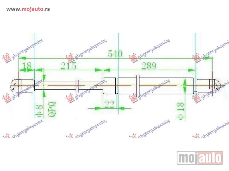 Glavna slika -  AMORTIZER GEPEK VRATA (540L-385N) Nissan almera (n16) l/b 00-06 -dostupno - MojAuto