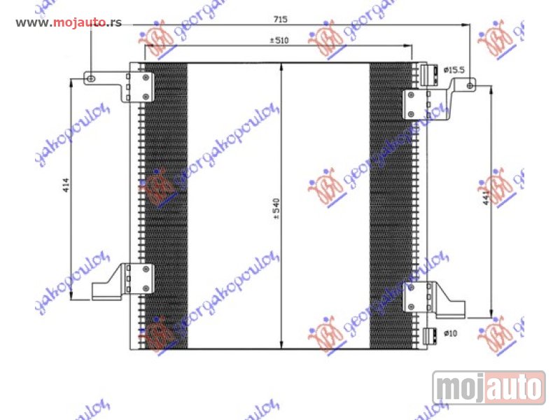Glavna slika -  HLADNJAK KLIME (510x535x16) (2000-2005) Mercedes ml (w163) 98-05 -dostupno - MojAuto