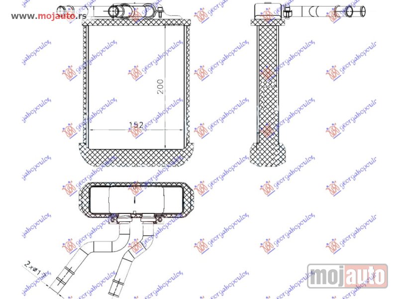 Glavna slika -  GREJAC KABINE (200x1547x32) Mercedes ml (w163) 98-05 -dostupno - MojAuto