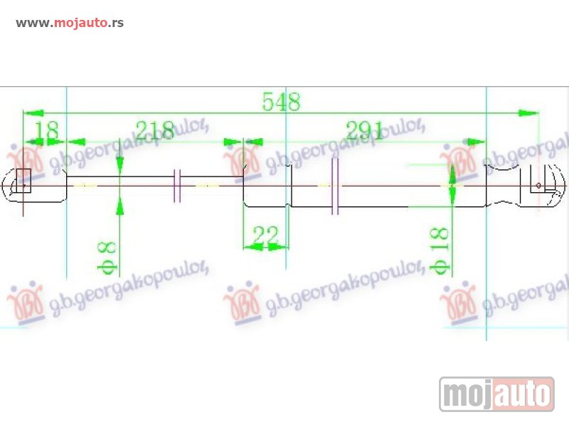 Glavna slika -  AMORTIZER GEPEK VRATA 03- (550L-280N) Suzuki ignis 00-08 -dostupno - MojAuto