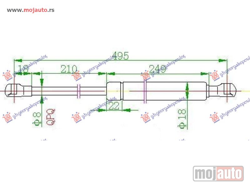Glavna slika -  AMORTIZER GEPEK VRATA (495L-585N) Citroen c5 04-08 -dostupno - MojAuto