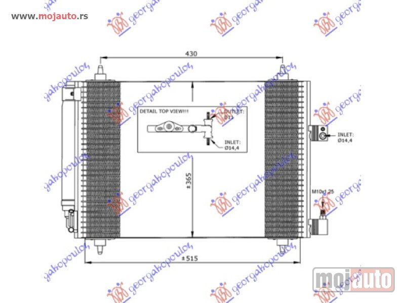 Glavna slika -  HLADNJAK KLIME BENZIN/DIZEL (560x360) Citroen c5 04-08 -dostupno - MojAuto