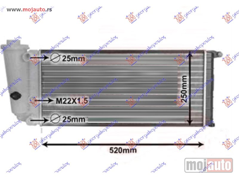 Glavna slika -  HLADNJAK MOTORA 750-900 1.0/1.1 (MAN/AUTO) (52x25) Lancia y10 84-91 -dostupno - MojAuto