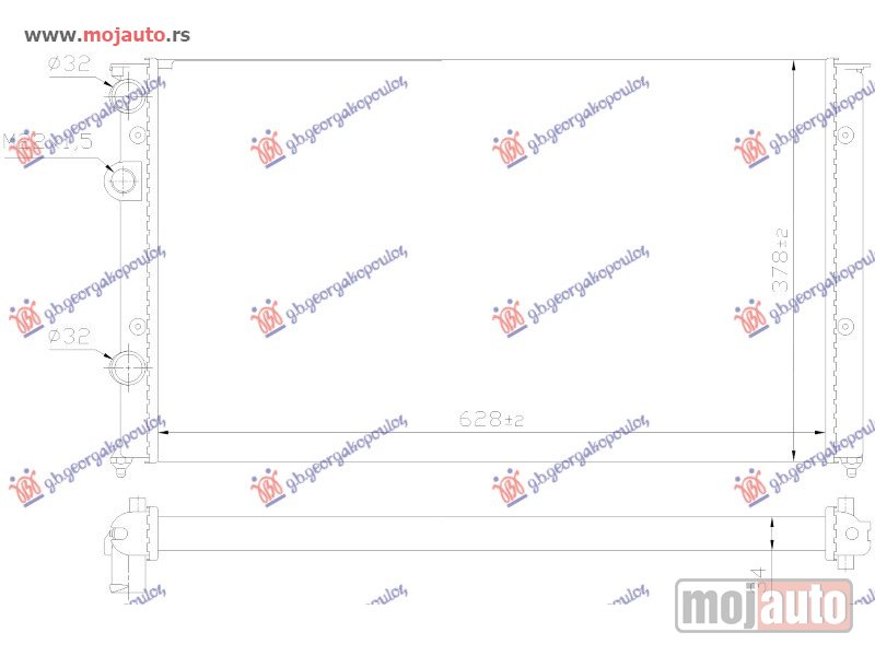 Glavna slika -  HLADNJAK MOTORA 1.4 FSI BENZIN - 1.7/1.9 DIZEL (51x38) Vw lupo 98-05 -dostupno - MojAuto
