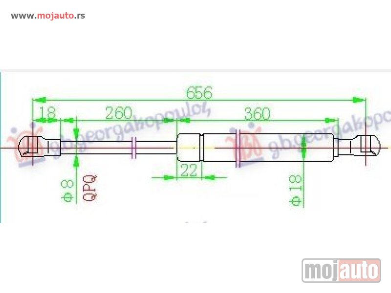Glavna slika -  AMORTIZER GEPEK VRATA KARAVAN (656L-400N) Citroen xsara 00-04 -dostupno - MojAuto