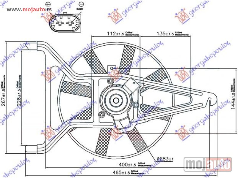 Glavna slika -  VENTILATOR HLADNJAKA KOMPLET (BENZIN) (-AC) Citroen saxo 99-04 -dostupno - MojAuto