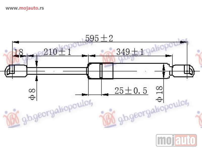 Glavna slika -  AMORTIZER GEPEK VRATA (595L-500N) Renault laguna 98-00 -dostupno - MojAuto