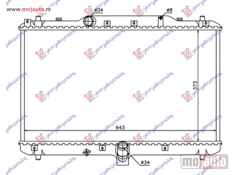 Glavna slika -  HLADNJAK MOTORA 1.9 JTD-DDiS (375x650) Fiat sedici 07- -dostupno - MojAuto